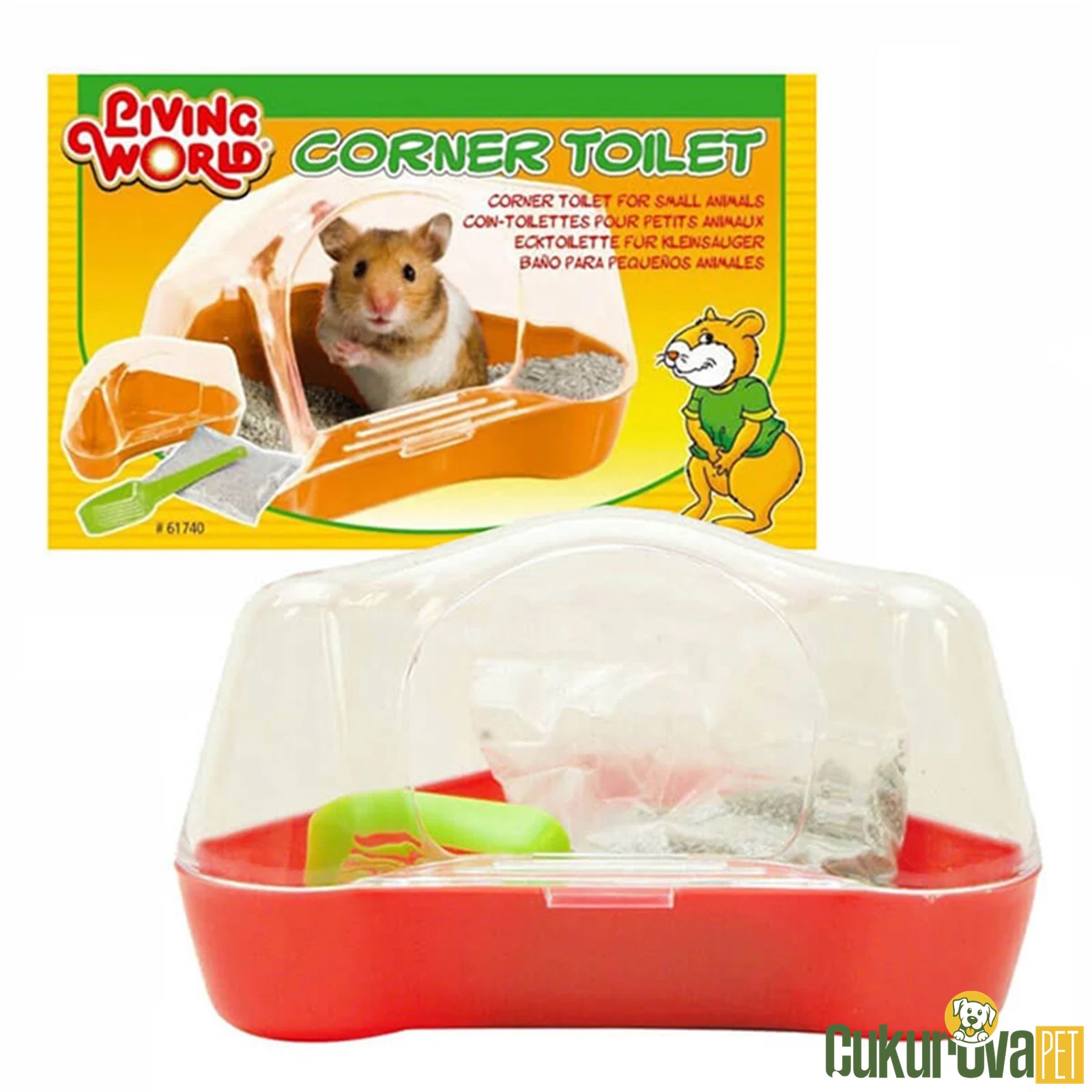 Living World Kapalı Hamster Tuvaleti Kırmızı