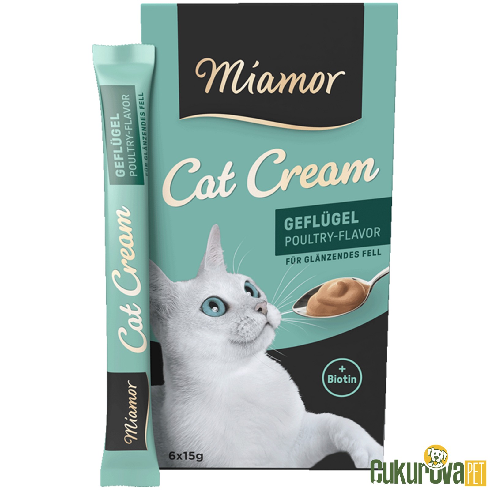 Miamor Cream Kümes Hayvanı Ve Biyotinli Kedi Ödülü 6 x 15 Gr