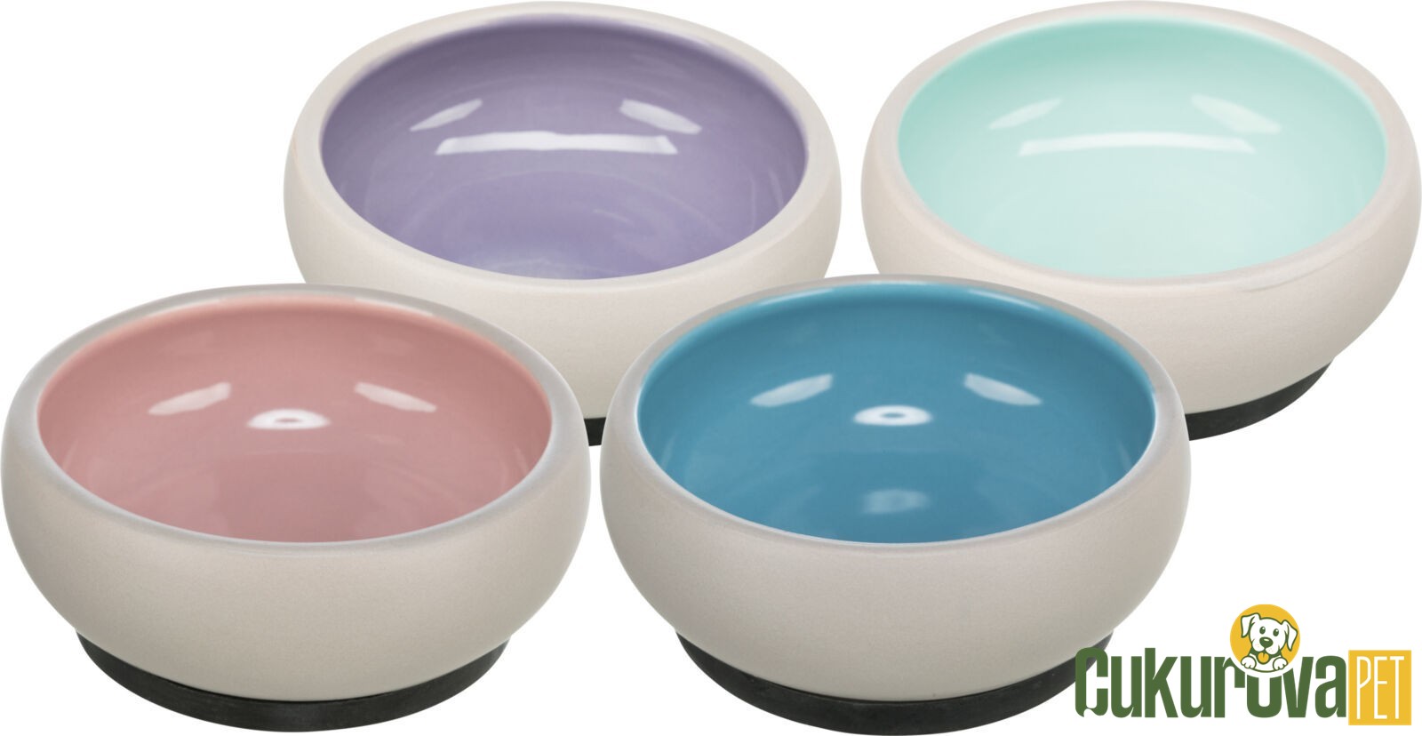 Trixie Kedi̇ & Köpek Mama Ve Su Kabı Serami̇k 11 Cm x 300 Ml - Karışık Renkli̇