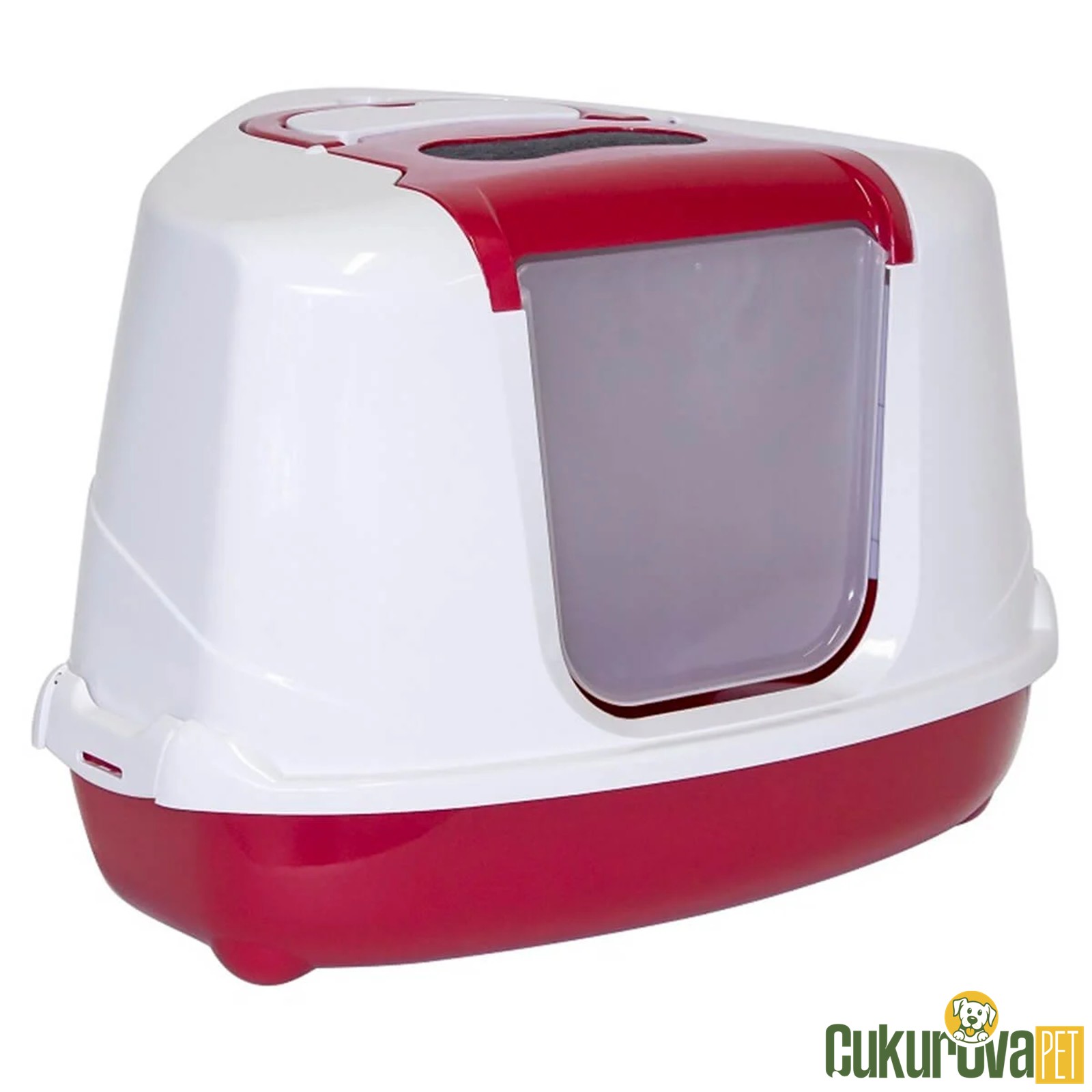 Moderna Köşeli̇ Kapalı Kedi̇ Tuvaleti - Fuşya