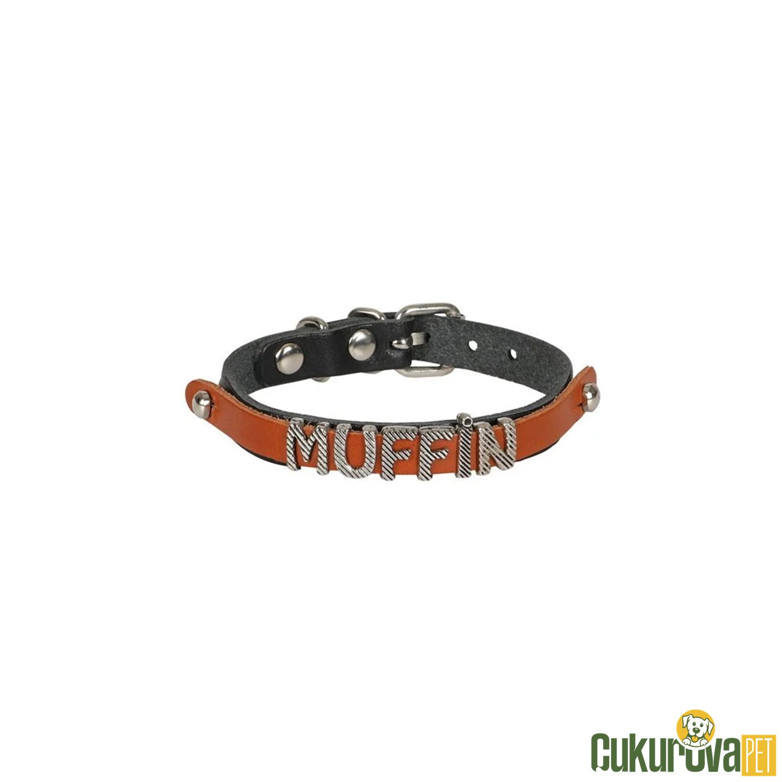 Cattie Gerçek Deriden El Yapımı İsimlikli Kedi Boyun Tasması S - 1 Mm x 18 - 22 Cm - Siyah