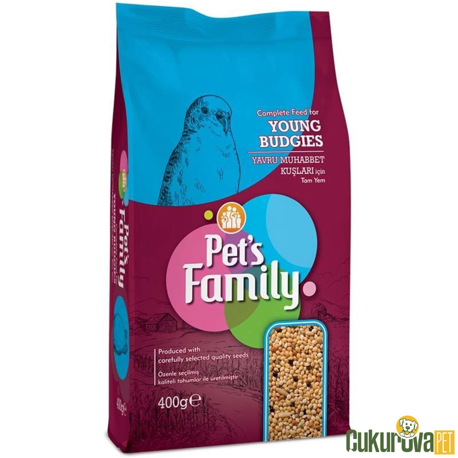 Pet's Family Young Budgies Yavru Muhabbet Kuş Yemi 400 Gr