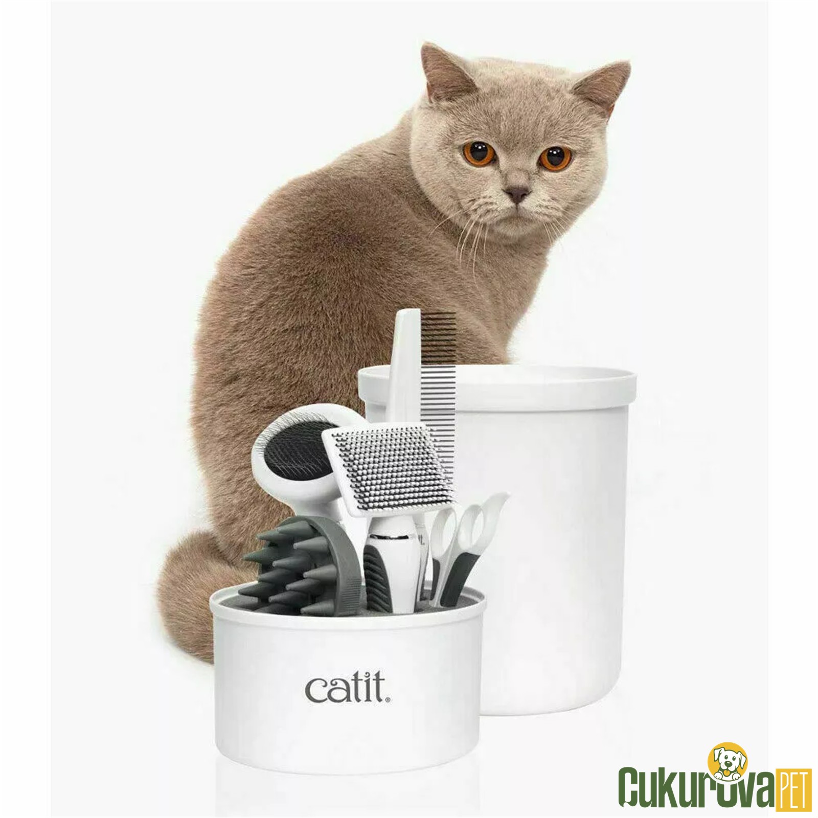 Catit Kisa Tüylü Kedi̇ Bakım Seti
