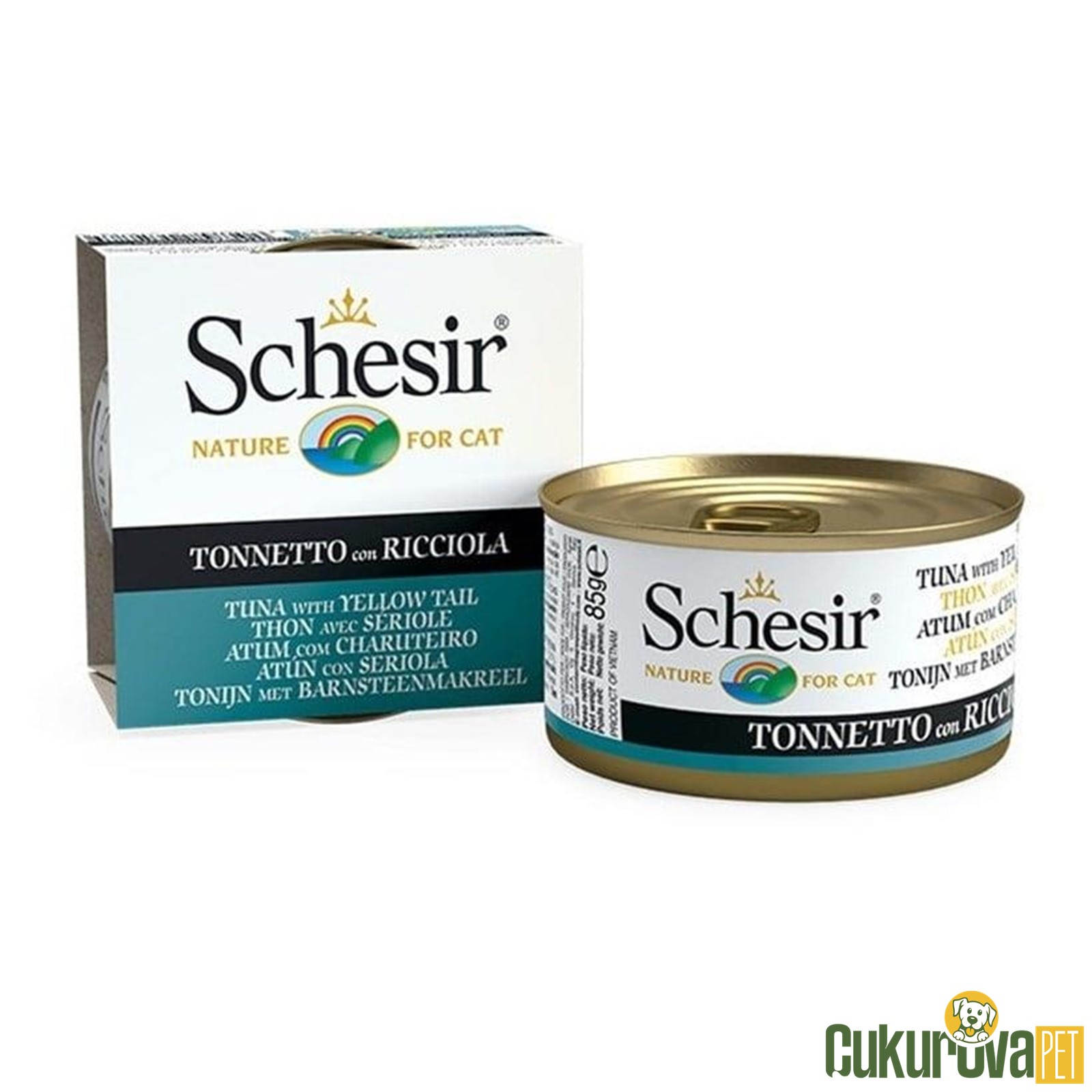 Schesir Ton Balığı Ve Sarı Kuyruk Balıklı Jöleli̇ Kedi̇ Konservesi̇ - 85 Gr