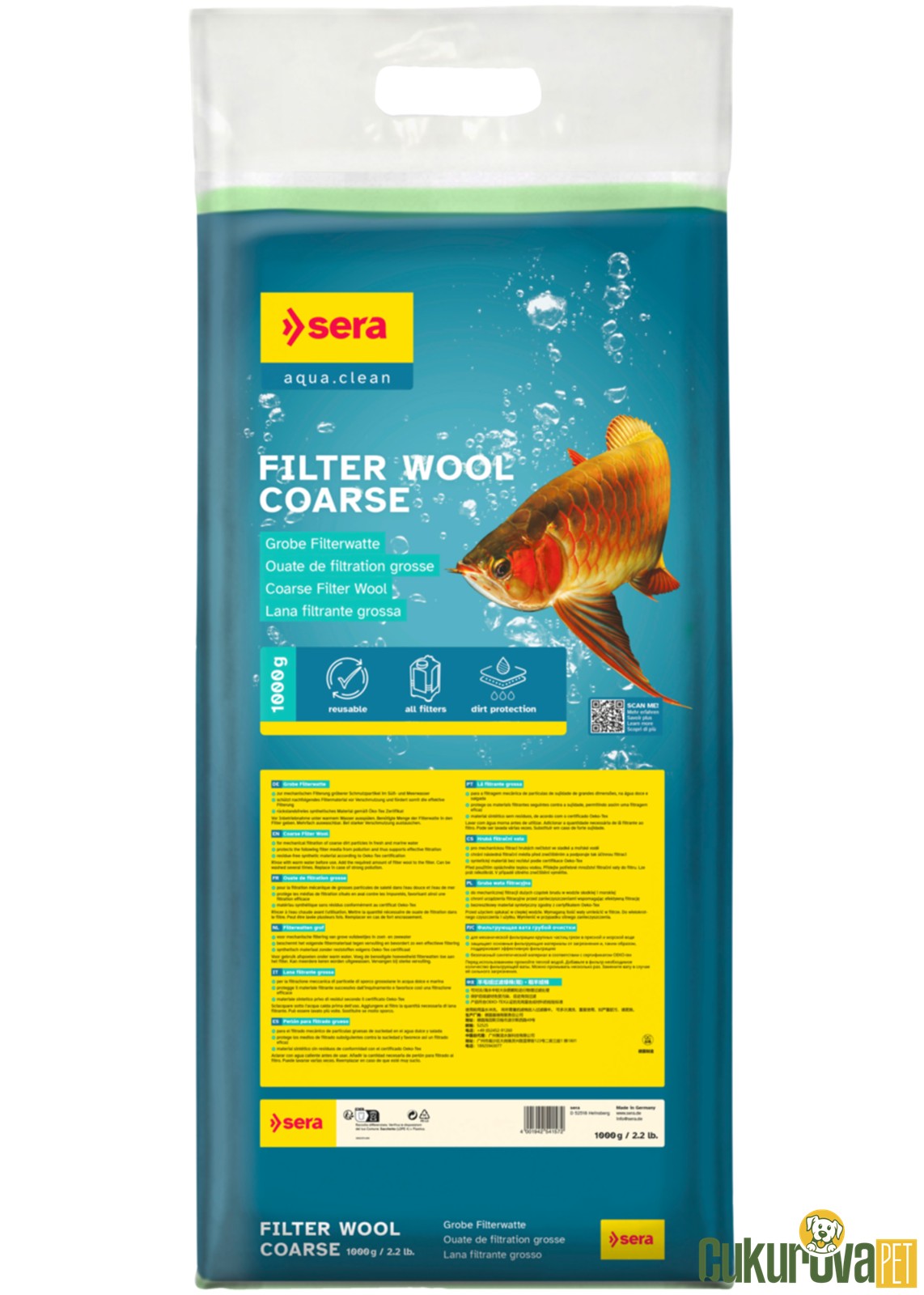 Sera Akvaryum Fi̇ltre Malzemesi̇ Kalın Elyaf 1000 Gr