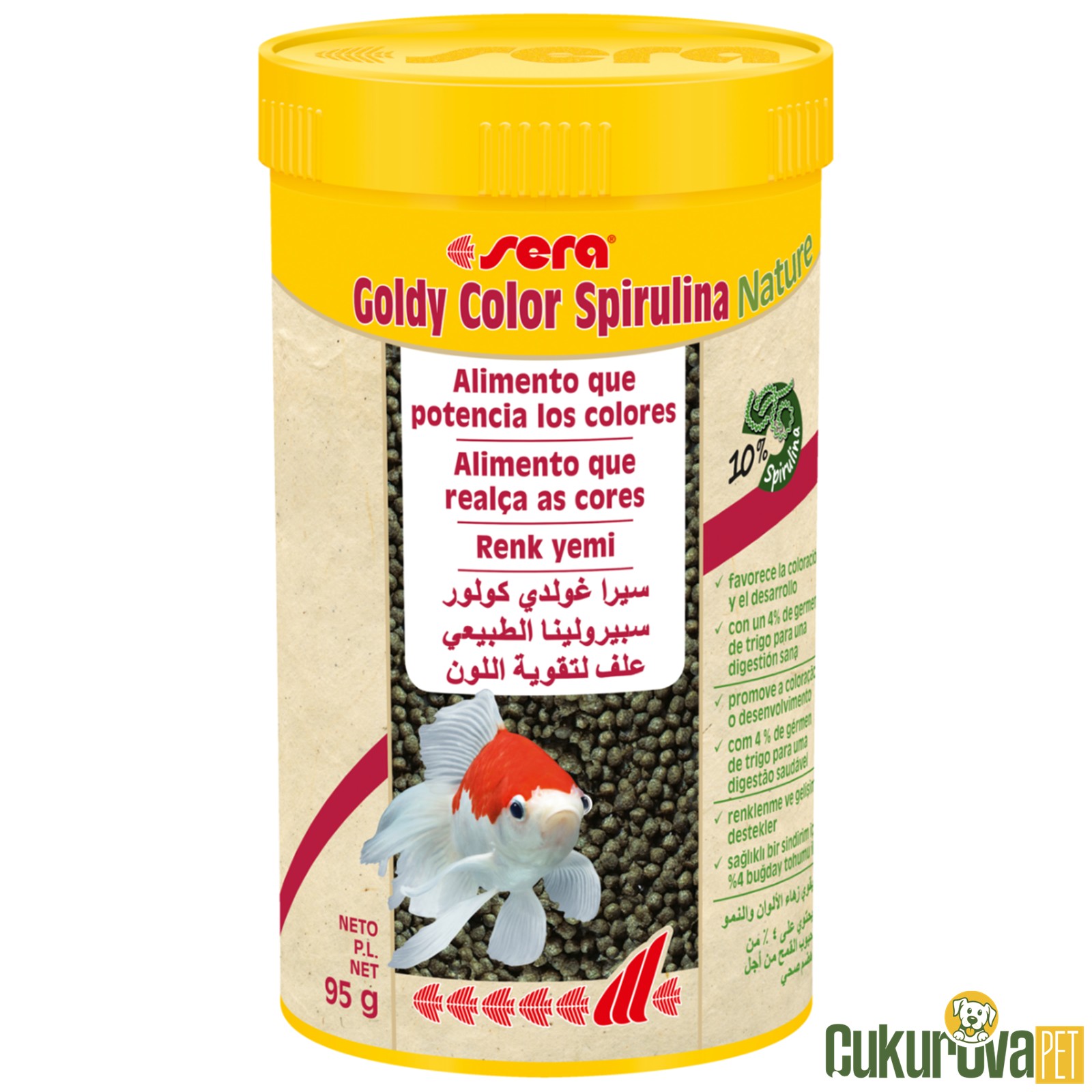 Sera Goldy Color Spirulina Nature Granül Yem 250 Ml - 95 Gr