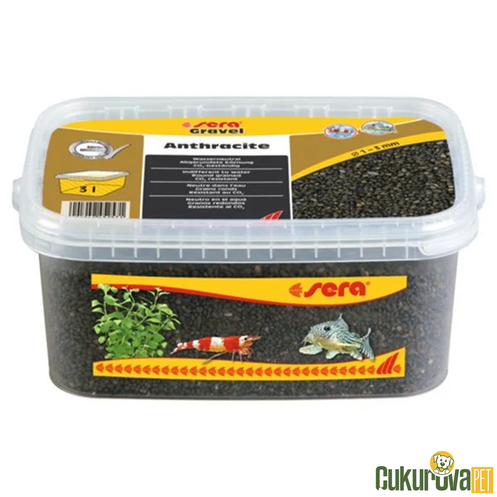 Sera Antrasit Doğal Akvaryum Kumu 1 - 3 Mm - 3 L