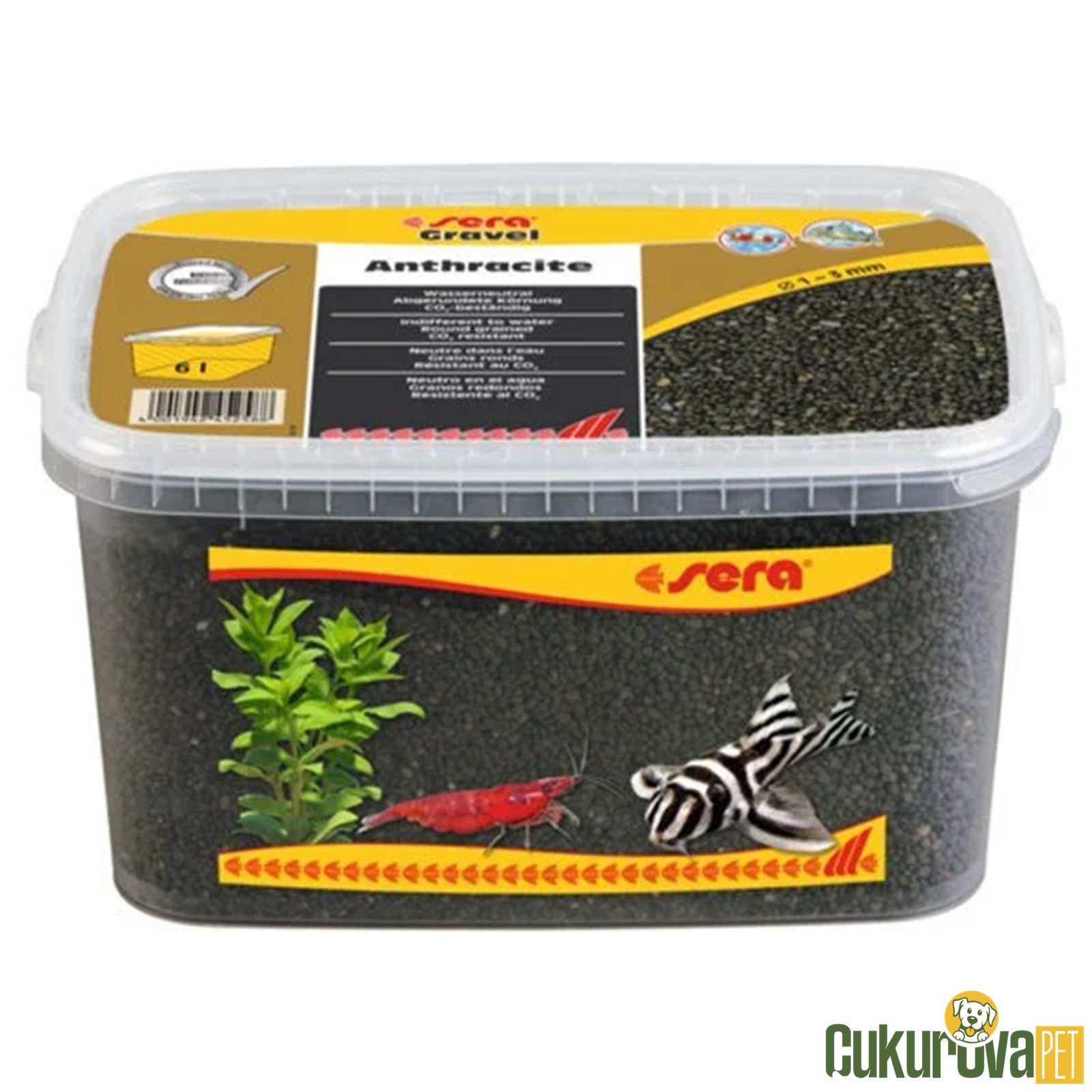 Sera Antrasit Doğal Akvaryum Kumu 1 - 3 Mm 6 L
