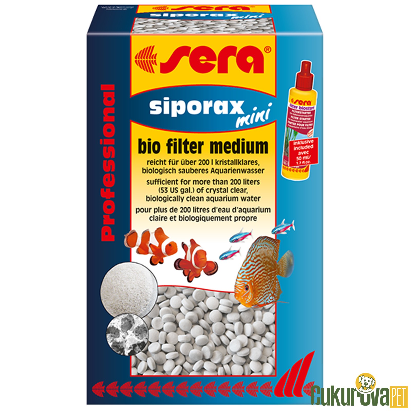 Sera Siporax Mini Bio Filter Medium Biyolojik Filtre Malzemesi 270 Gr