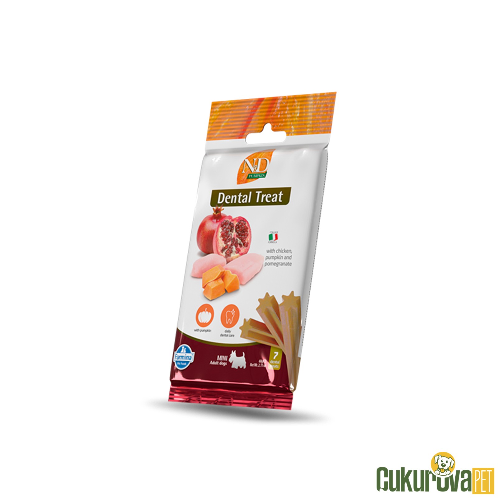 N&D Treat Dental Tavuklu Balkabaklı Küçük Irk Köpek Ödülü 7'li 60 Gr
