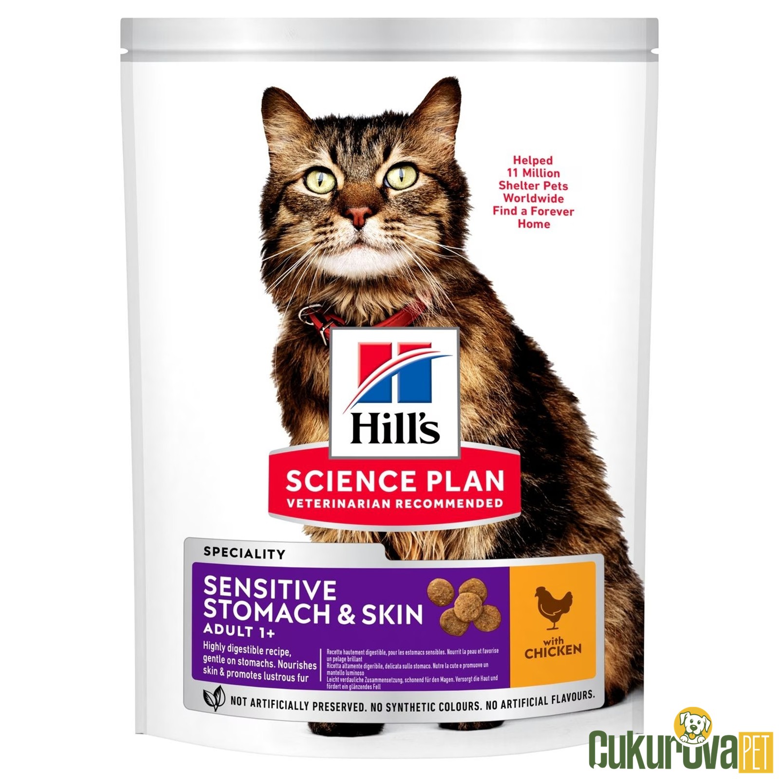 Hill's Science Plan Sensitive Stomach & Skin Adult Tavuklu Yetişkin Kedi Maması 1.5 Kg