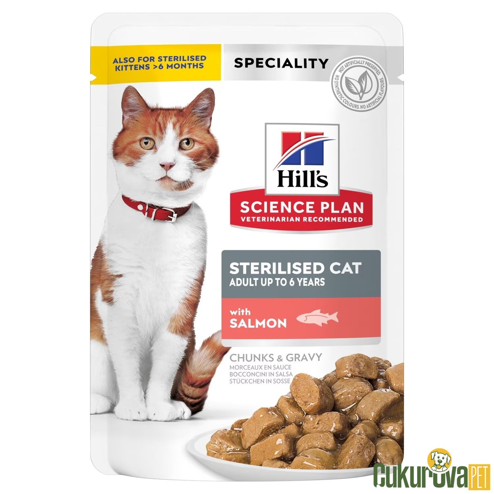 Hill's Pouch Sterilised Somonlu Kısırlaştırılmış Kedi̇ Yaş Maması 85 Gr