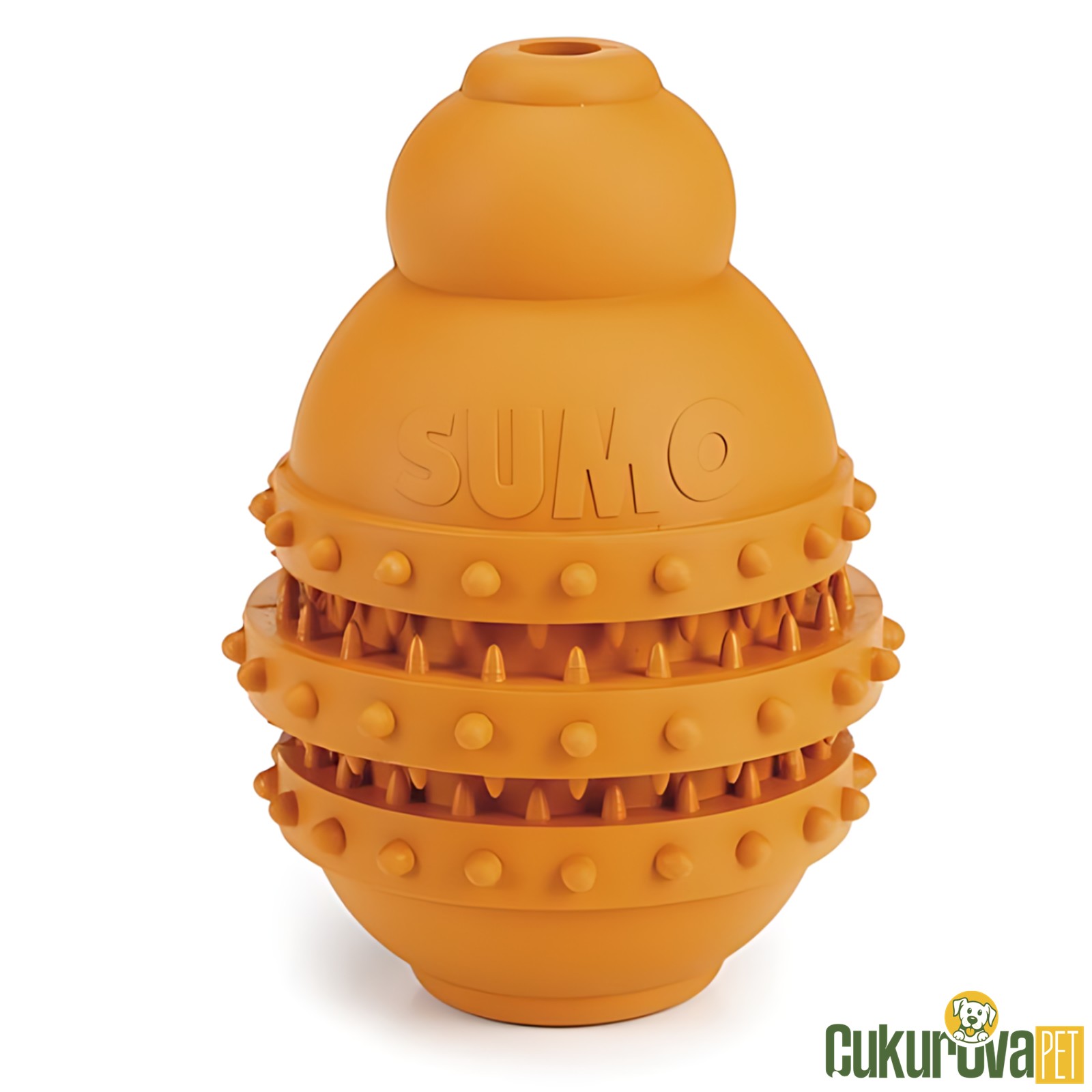 Beeztees Sumo Play Dental Kauçuk Köpek Ödül Oyuncağı Turuncu 6 x 6 x 8.5 Cm