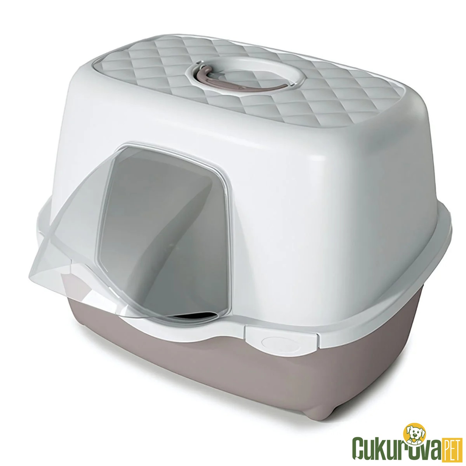 Stefanplast Tres Chic Dış Mekan Kapalı Kedi̇ Tuvaleti - Pembe / Beyaz