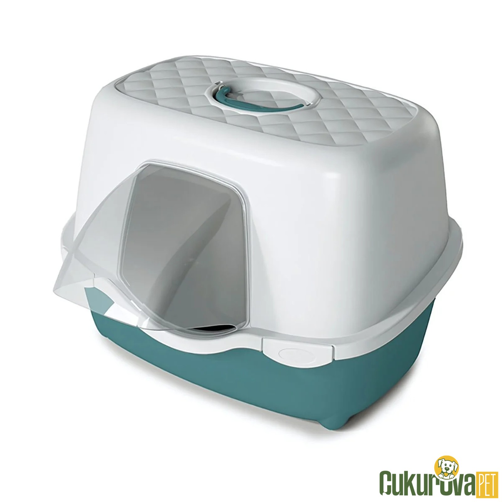 Stefanplast Tres Chic Dış Mekan Kapalı Kedi̇ Tuvaleti - Yeşi̇l / Beyaz