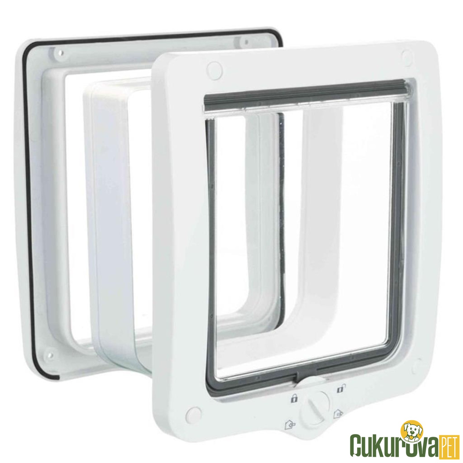 Trixie Plasti̇k 4 Yönlü Kedi̇ Kapısı Xl - 24 x 28 Cm - Beyaz