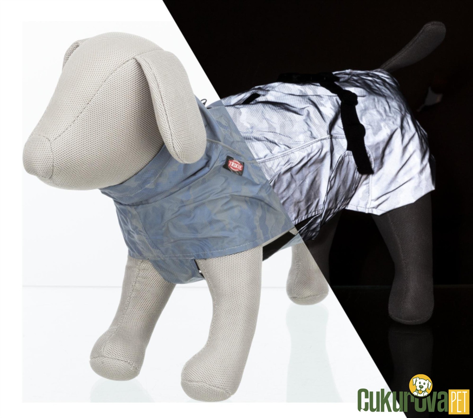 Trixie Köpek Yağmurluğu Fosforlu Reflektiv S - 36 Cm - Gümüş Mavi̇