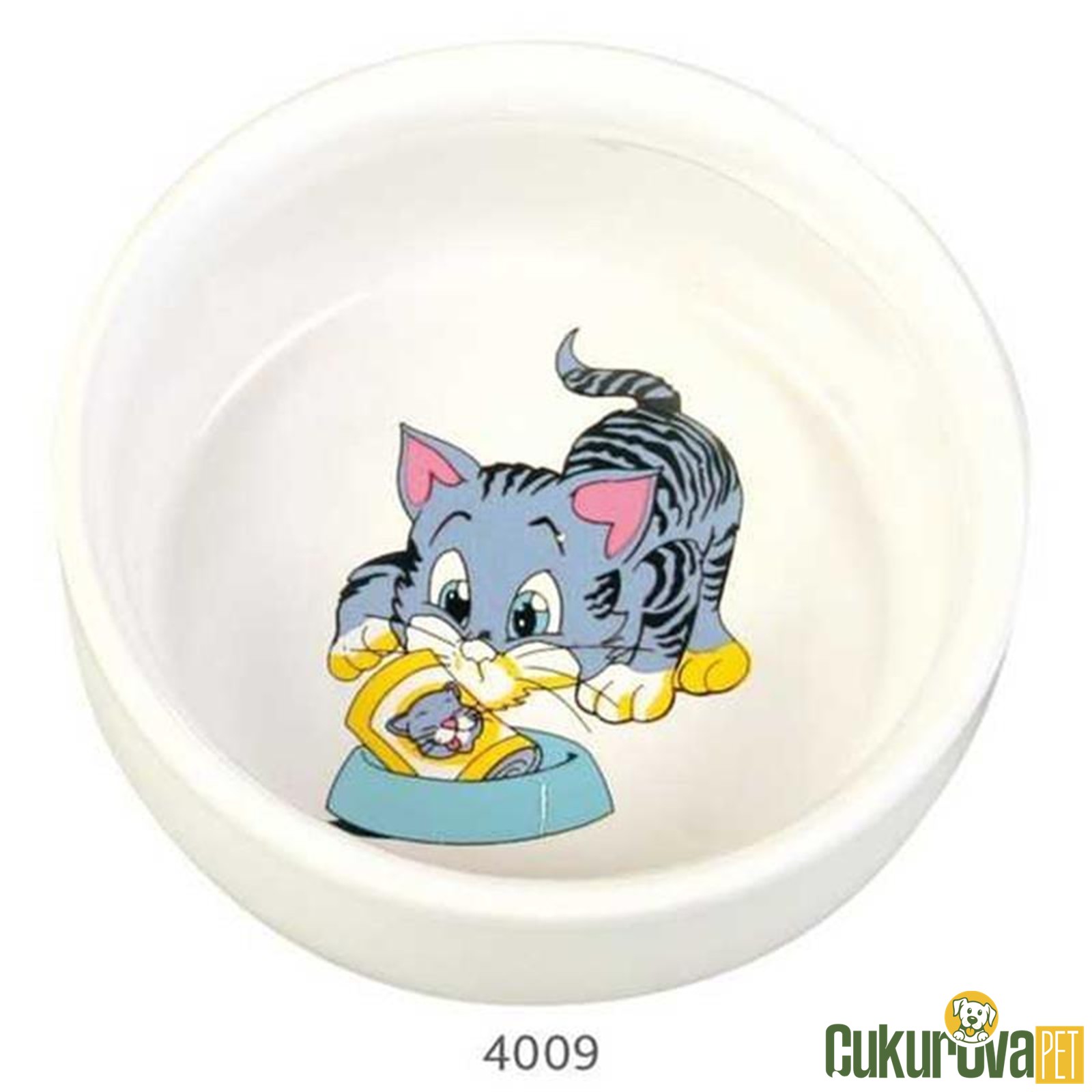 Trixie Kedi̇ler İçi̇n Desenli̇ Serami̇k Mama Ve Su Kabi 11 Cm - 300 Ml