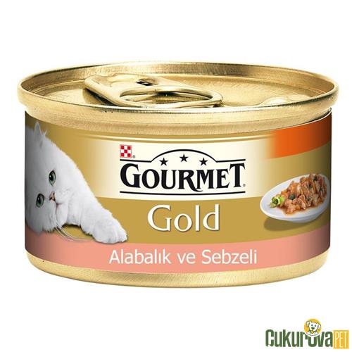 GOURMET GOLD PARÇA ETLİ SOSLU ALABALIK VE SEBZELİ KEDİ KONSERVESİ 85 GR