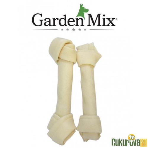 GARDENMIX BEYAZ DÜĞÜMLÜ DERİ KEMİK 7 - 7.5" - 2'Lİ