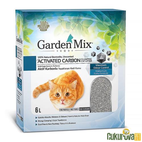 GARDENMIX AKTİF KARBONLU KOKUSUZ İNCE TANELİ KEDİ KUMU 6 L