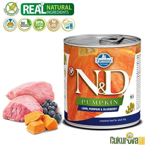 N & D PUMPKIN BALKABAKLI KUZULU YETİŞKİN KÖPEK KONSERVESİ 285 GR