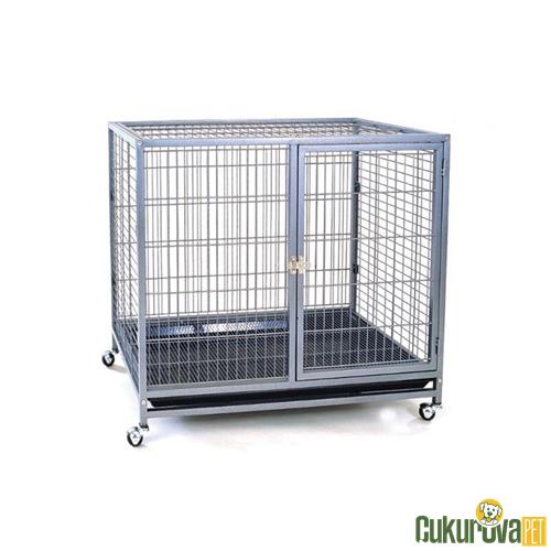 DAYANG 073 GALVENİZ TEKERLEKLİ KÖPEK KAFESİ 95 x 57 x 87 CM