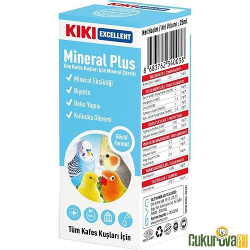 KIKI EXCELLENT MİNERAL PLUS KUŞ MİNERAL ÇÖZELTİ 25 ML 