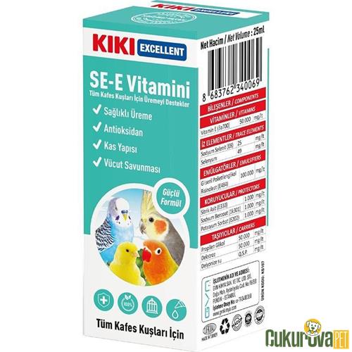 KIKI KUŞLAR İÇİN SAĞLIKLI ÜREME DESTEKLEYİCİ SE-E VİTAMİNİ 25 ML