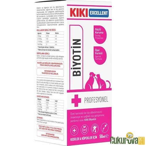 KIKI EXCELLENT KEDİ VE KÖPEK BİYOTİN TÜY DÖKÜLME ÖNLEYİCİ 50 ML