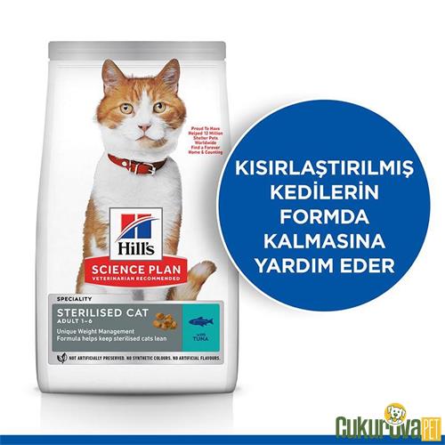 HILL'S SCIENCE PLAN TON BALIKLI KISIRLAŞTIRILMIŞ KEDİ MAMASI 8 KG + 2 KG HEDİYE!