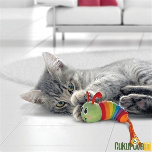 Kong Clackz Catnipli Hareketli Tırtıl Kedi Peluş Oyuncağı 28 Cm
