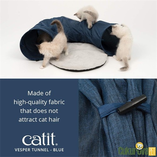Catit Vesper Yastıklı Kedi Tüneli Mavi 96 Cm