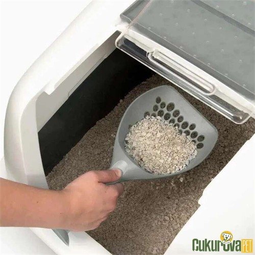 Catit AirSift Jumbo Kapalı Kedi Tuvaleti Gri - Beyaz 57 x 46.5 x 50 Cm
