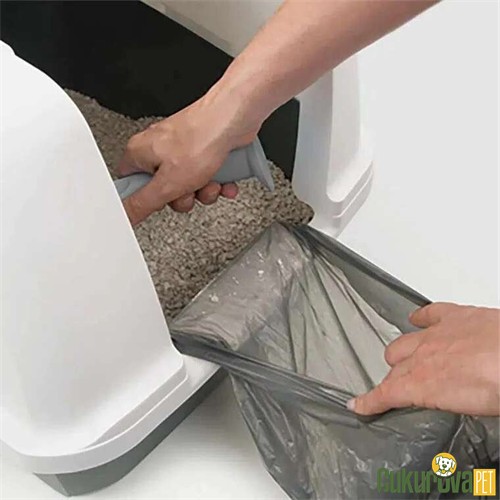 Catit AirSift Jumbo Kapalı Kedi Tuvaleti Gri - Beyaz 57 x 46.5 x 50 Cm