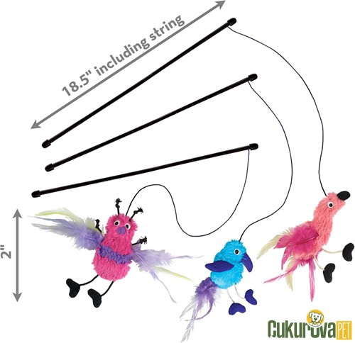 Kong Peluş Oyuncaklı Kedi Oltası Karışık Çeşitli 47 Cm - 1 Adet