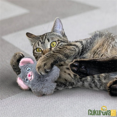 Kong Snuzzles Fare Catnipli Hışırtılı Peluş Kedi Oyuncağı 12 Cm