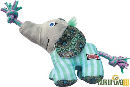 Kong Knots Carnival Sesli Diş İpli Peluş Fil Köpek Oyuncağı S - M / 30 Cm