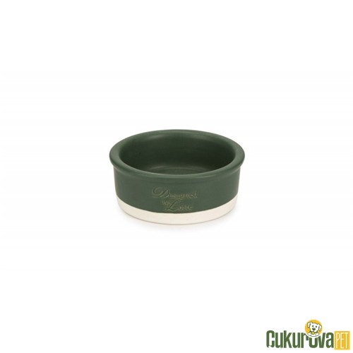 Karlıe Kedi & Köpek Seramik Mama Kabı 12 x 12 x 4 Cm Yeşil