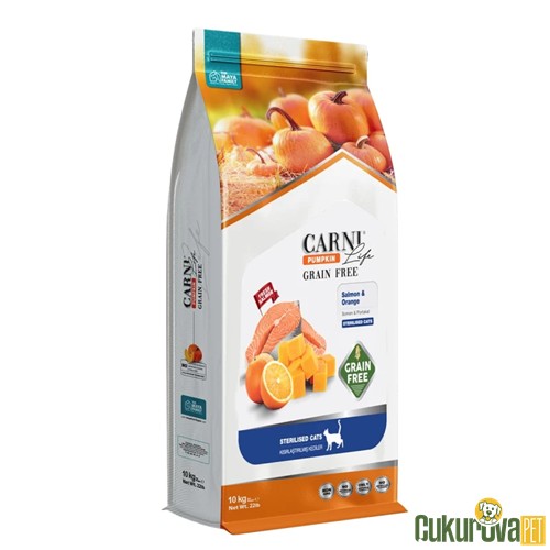 CARNI LIFE PUMPKIN GRAIN FREE TAHILSIZ SOMON PORTAKAL KISIRLAŞTIRILMIŞ KEDİ MAMASI 10 KG