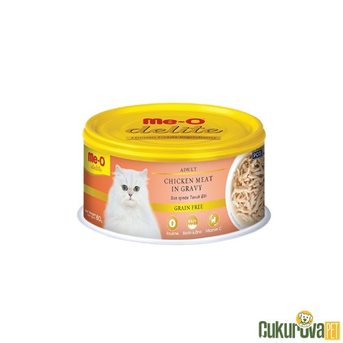 MEO DELITE TAVUKLU VE GRAVY SOSLU KEDİ KONSERVESİ 80 GR