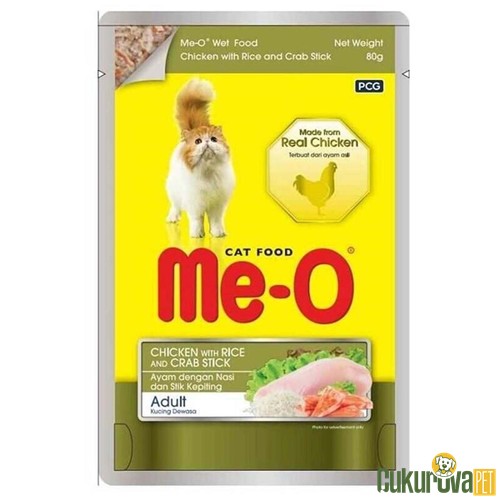 MEO TAVUK PİRİNÇ VE YENGEÇLİ KEDİ YAŞ MAMASI 80 GR