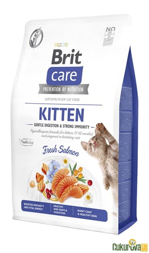 BRIT CARE GENTLE DIGESTION & STRONG IMMUNITY SOMONLU TAHILSIZ YAVRU KEDİ MAMASI 2 KG