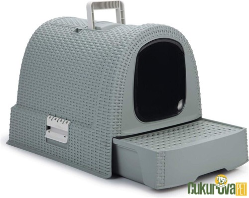 Karlie Çekmeceli Plastik Kapalı Kedi Tuvaleti Mavi 51 x 38.5 x 39.5 Cm
