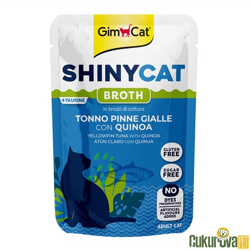 GIMCAT KEDİ POUCH SHINYCAT TON BALIKLI VE KİNOALI YETİŞKİN KEDİ YAŞ MAMASI 70 GR