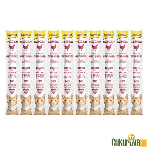 GIMCAT STICKS KÜMES HAYVANLI KEDİ ÖDÜL ÇUBUĞU 50 GR 10'LU 