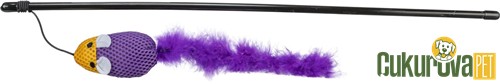 Trixie Peluş Kuyruklu Fare Kedi Oltası Karışık Renkli 50 Cm