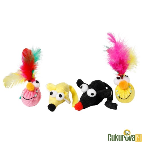 Karlie Catnipli Peluş Kedi Oyuncağı Karışık Renkli 6 Cm - 2 Adet