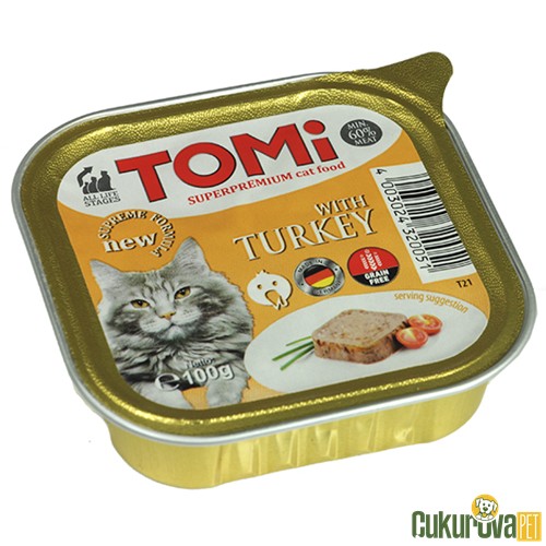 TOMI PATE HİNDİLİ YETİŞKİN KEDİ YAŞ MAMASI 100 GR