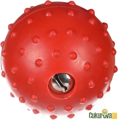 Flamingo Rula İpli Lastik Zil Sesli Top Köpek Oyuncağı Karışık Renkli - 58 Cm